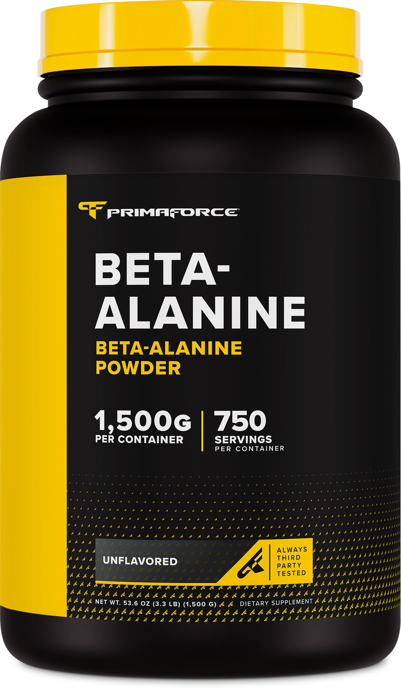 Primaforce Beta Alanine Powder (1.5 kg) Unflavored, Gluten Free | GMO-Free Supplement for Men and Women