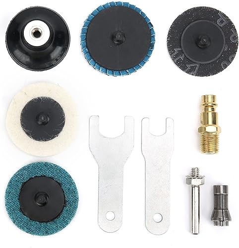 Miniatura 7 de Mini lijadora neumática de aire amoladora de ángulo recto 20000-25000rpm Kit de herramientas de pulido con discos de esmeril pulidor de coche para