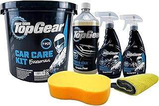 Top Gear - 7 Piece Car Cleaning Kit - Includes, 10L Bucket, 