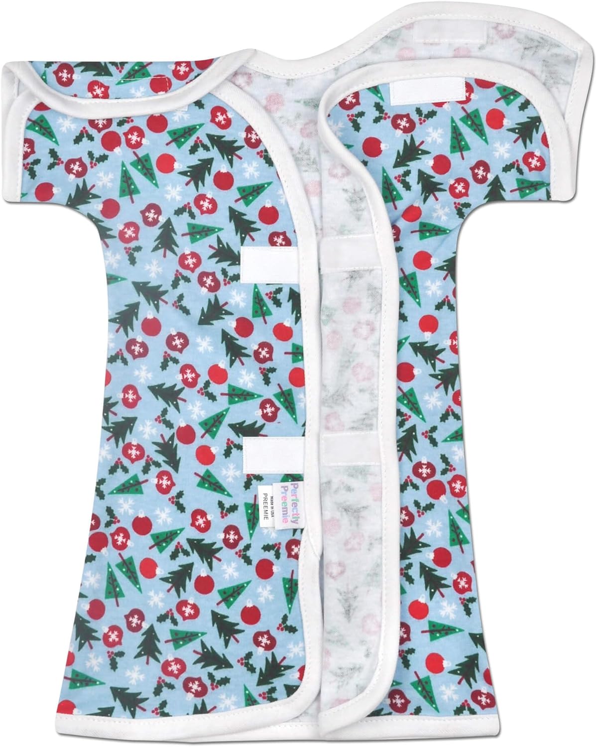 Open-Shoulder Short-Sleeve Cotton NICU Gown - Teeny (2-4lbs)