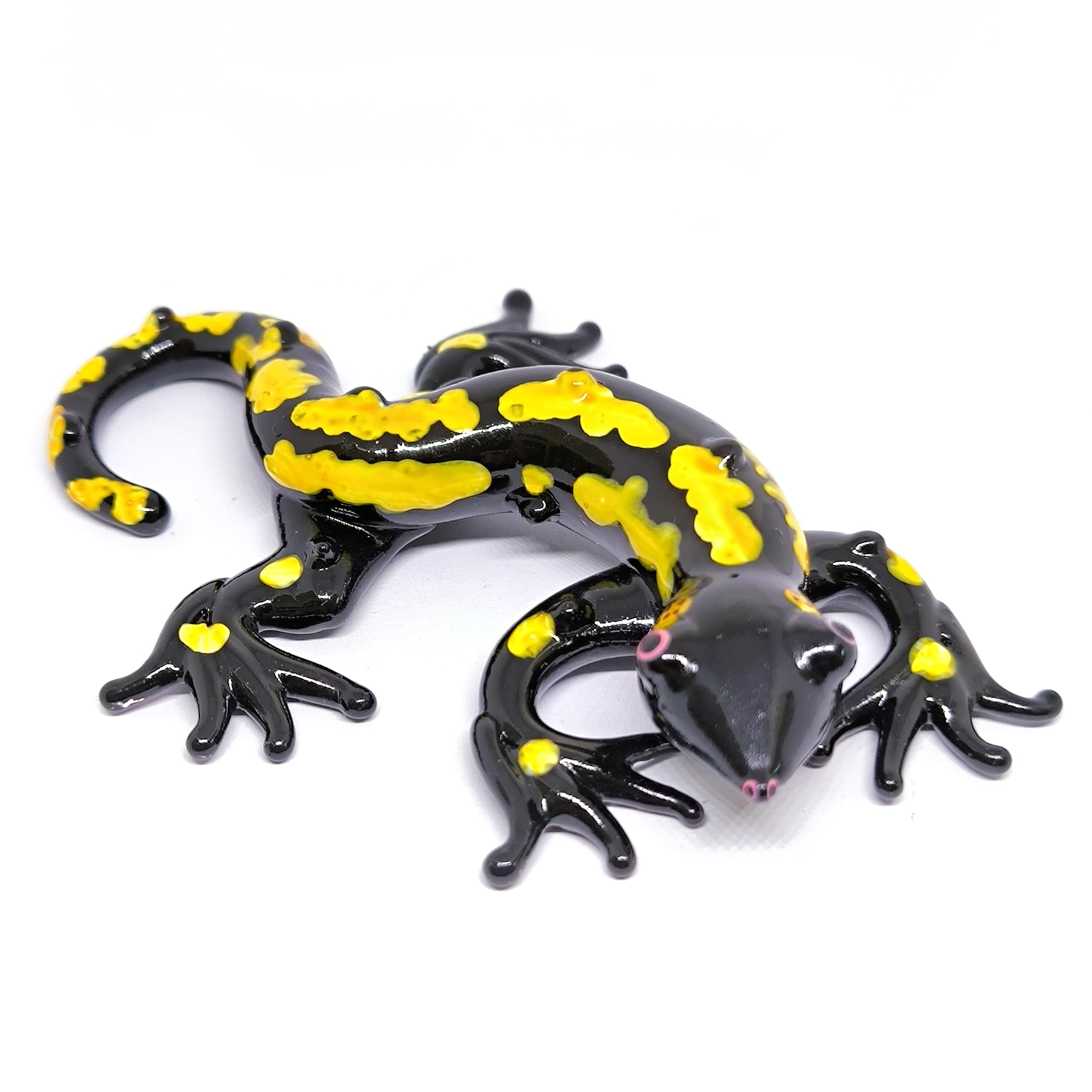 ZOOCRAFTBlown Glass Salamander Figurine Lampwork Animal Collectible for Home and Garden Decor Ornament