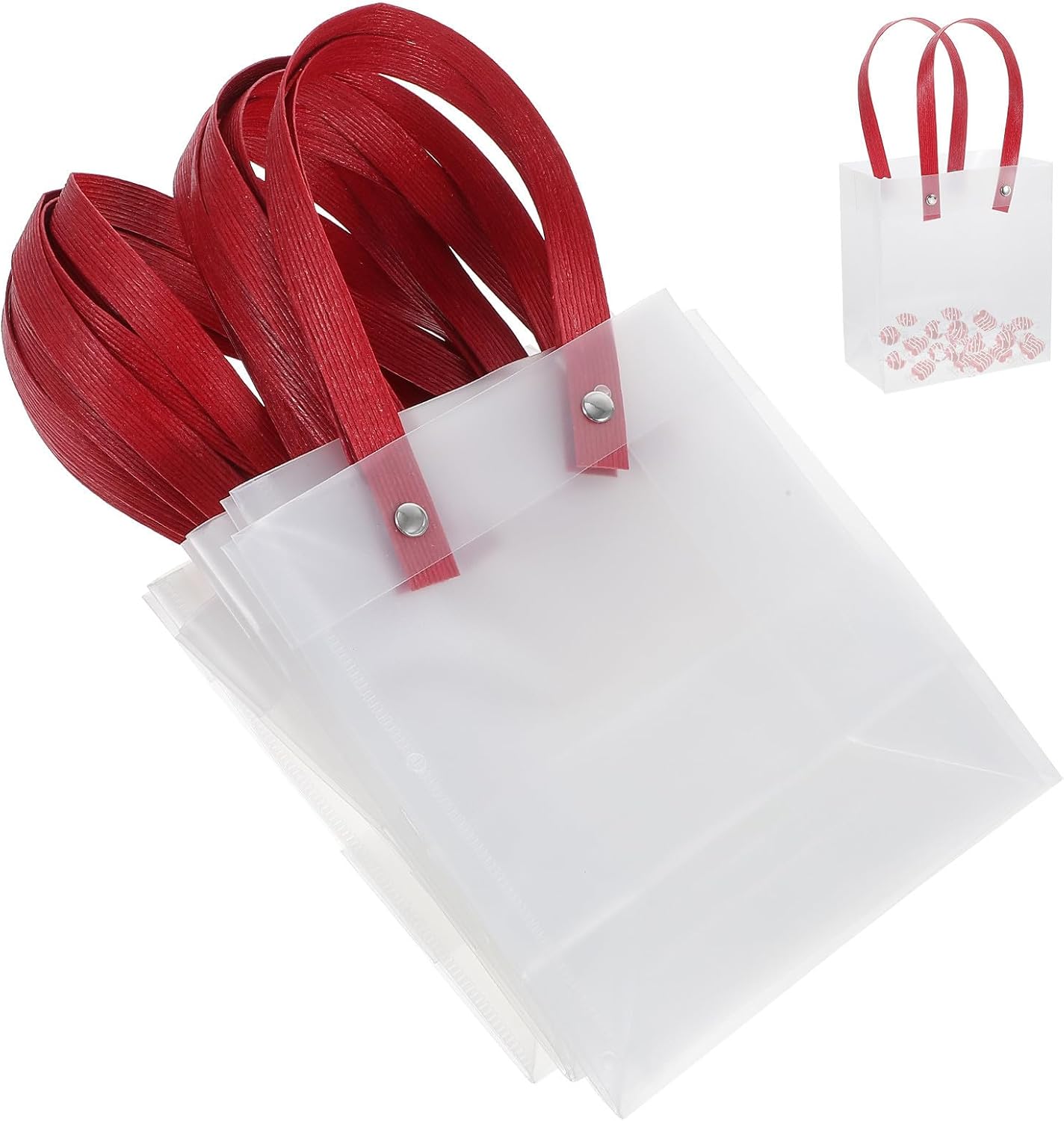 GARIOUANS 10pcs Frosted Handheld Gift Bags for Wedding Xmas Halloween