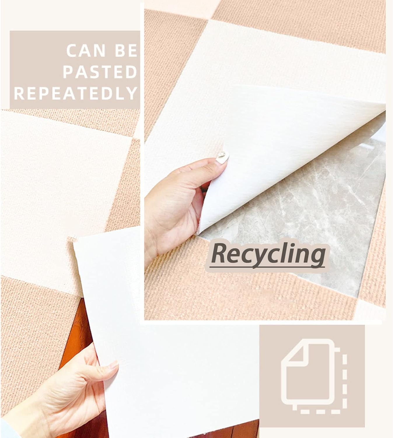 Self Adhesive Carpet Tiles 30x30cm Non-Slip Carpet Squares,10 Tiles Self Adhesive Carpet Tiles, 0.4cm Pile Height,Peel and Stick Carpet,Easy Installation,Multiple Colors Available