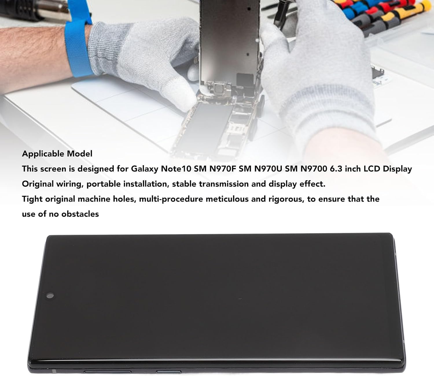 LCD Display for Note 10, 6.3 Screen Replacement for Note10, Display for N970F N970U N9700 Digitizer Assembly Replacement Repair Parts,