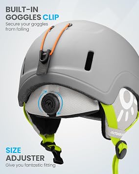 OutdoorMaster MIPS Kids Ski Helmet, Adjustable Ventilated for Snow Sports