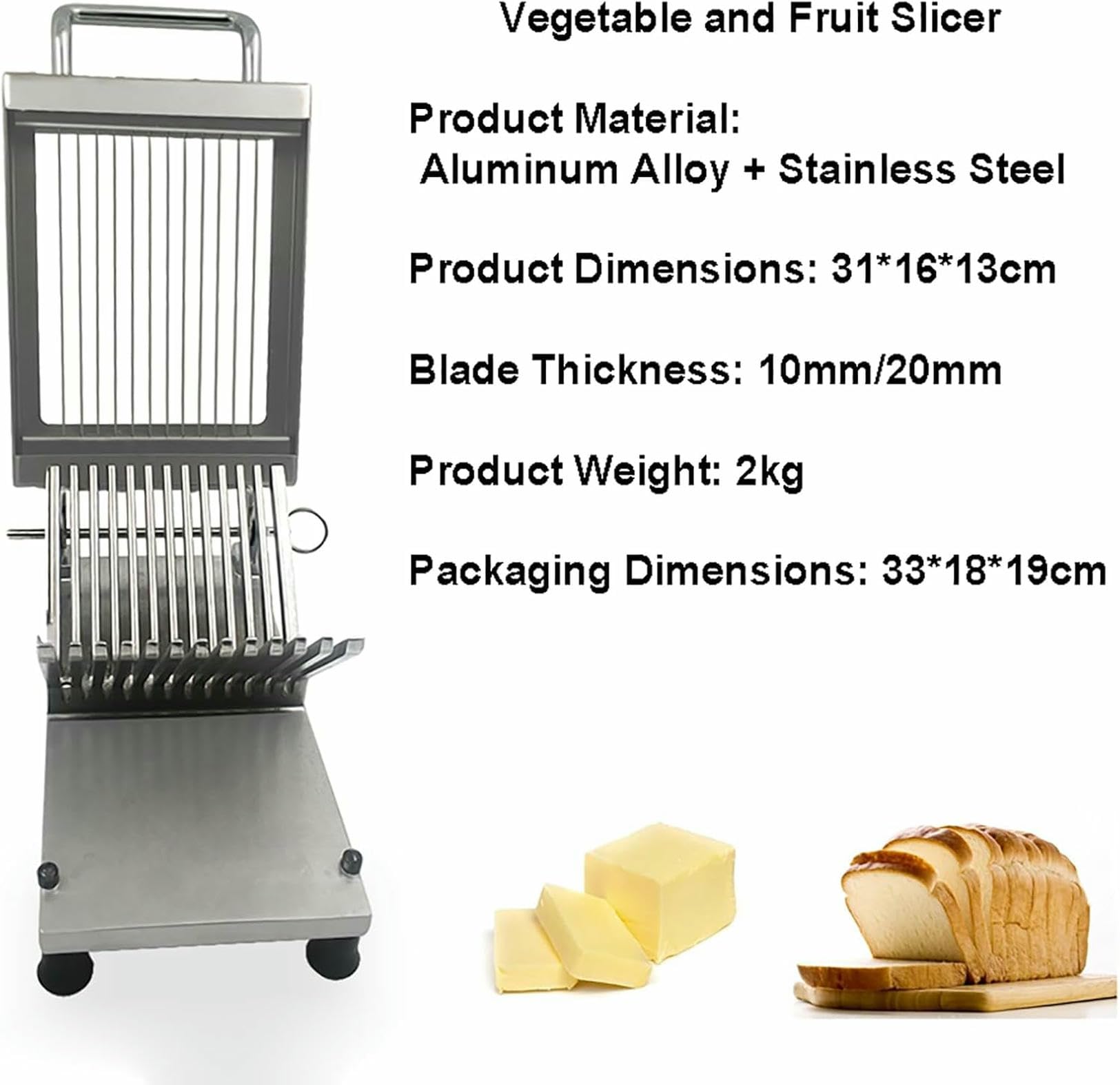 Affettatrice per formaggio in acciaio inossidabile, affettatrice professionale per burro e pane tostato, utensile da cucina professionale