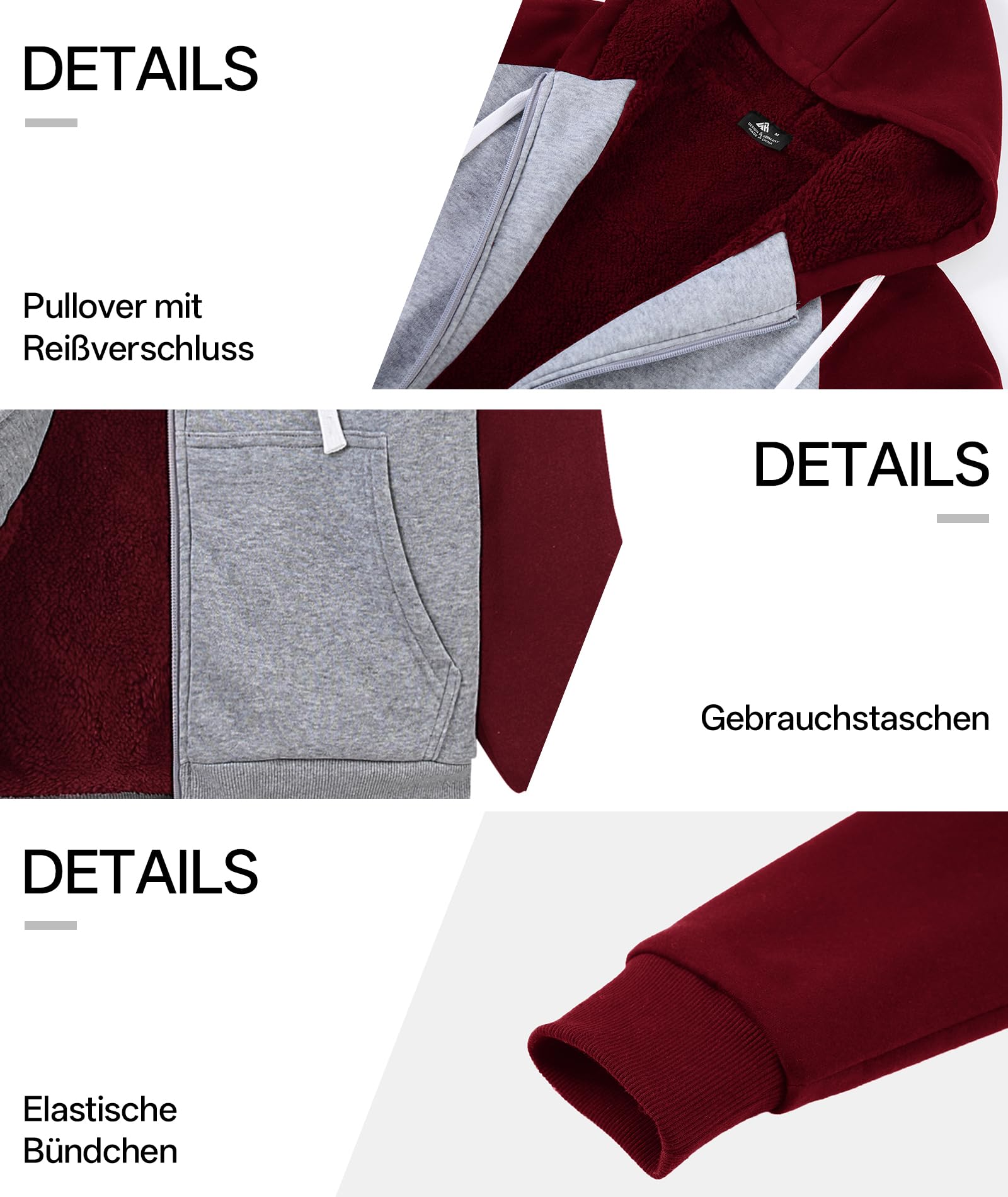 GEEK LIGHTING Felpa Donna con Cappuccio Foderata in Pile Calda Giacca Invernale con Zip Felpa Pile Donna Teddy Hoodie con Cerniera Sweatshirt Inverno Autunno S-2XL