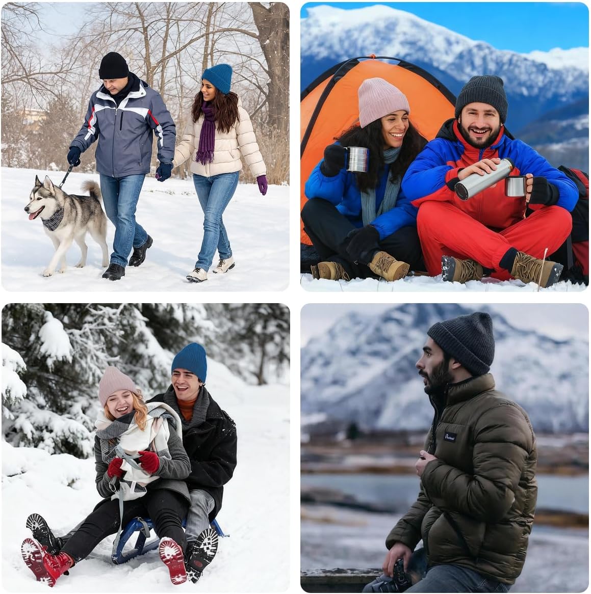 Kolti Winter Beanie for Men Women, Warm Beanie Soft Knit Hat Ski Stocking Cuffed Cap