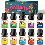 Bakery Fragrance Oils, Holamay Scented Essential Oils for Soap & Candle Making, Aromatherapy Diffuser Oil Scents (10 Packs of 5ml) - Creamy Vanilla, Gingerbread, Chocolate, Pumpkin Pie and More