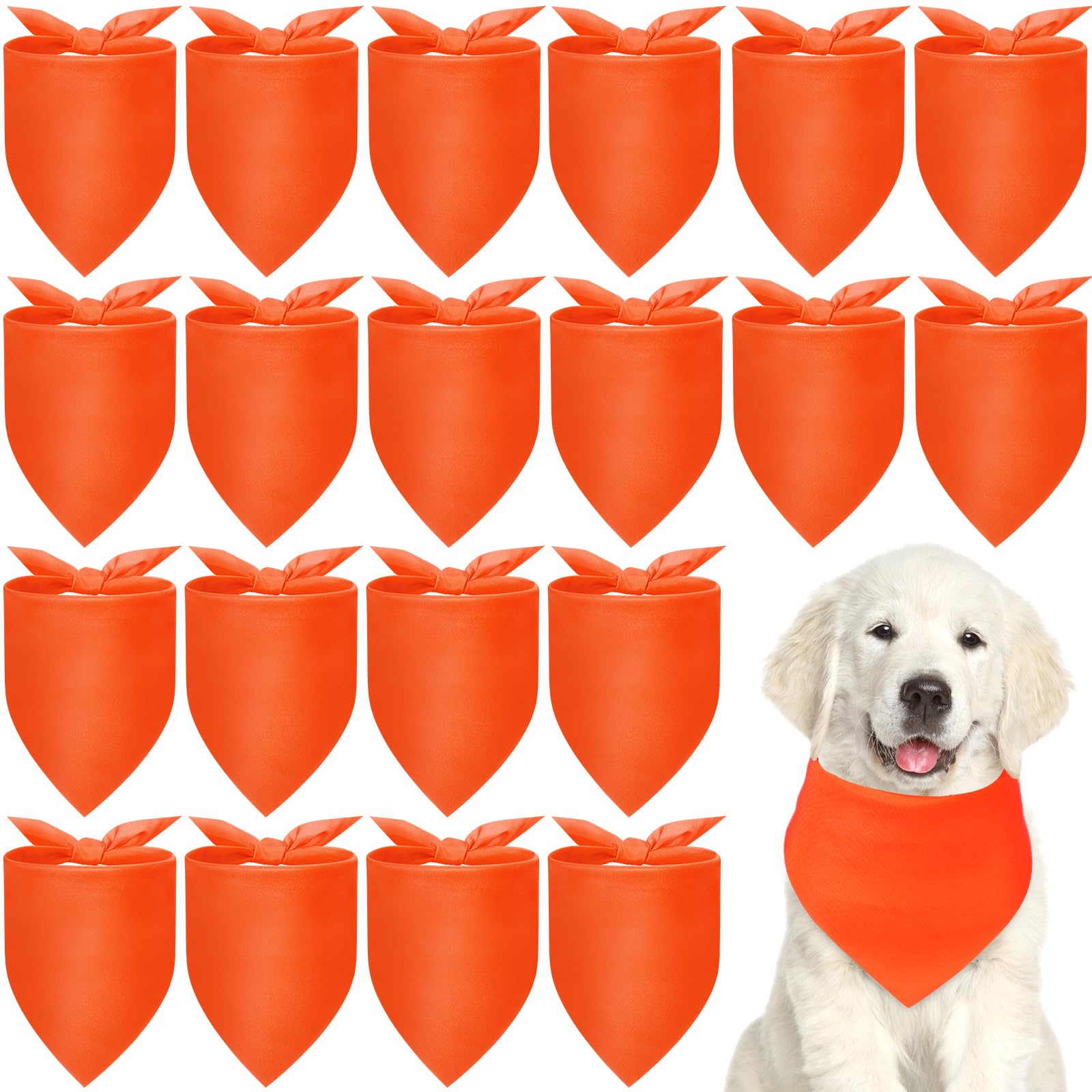 TPDRKOWJX Dog Bandanas， 20 Pcs Sublimation Blank Bandanas Plain for Dogs Heat Transfer Triangle Bibs DIY for Puppy Cat Pets Birthday Costume Accessories Party Decoration (Pink,Small)(Orange)