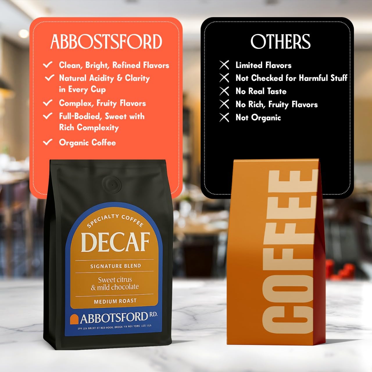 Decaf Whole Bean Coffee, Sweet Citrus & Mild Chocolate Swiss Water Decaf Coffee Beans, Signature Blend Brooklyn coffee, 35.2 oz (2.2lb) Medium Roast Coffee Beans, Kosher Certified