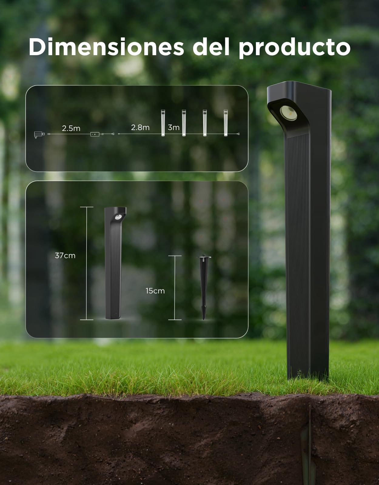 Govee Luces para Caminos Exteriores 2 Lite RGBWIC, Inteligente Iluminación de Caminos con Impermeable IP67, Compatible con Matter, Alexa y Google Assistant, Luz Exterior para Jardines para Paseo, 4pcs