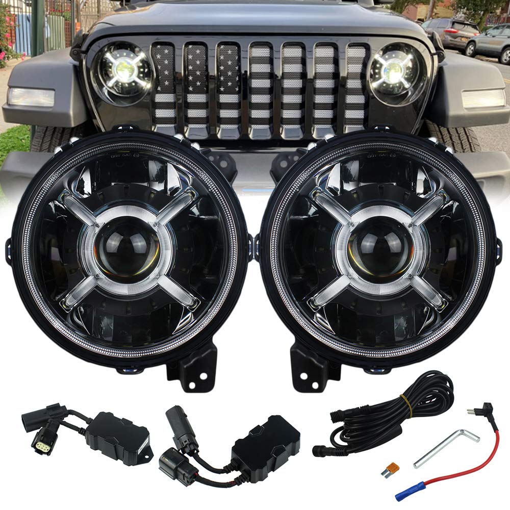 Buy Akmties For jeep gladiator headlights JL2018 2019 9” Inch Jeep JL