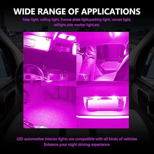 Miniatura 6 de jeseny Paquete de 24 bombillas LED para automóvil, T10 de 1.220in, 1.654in, luces interiores de festón, utilizadas para luces interiores de