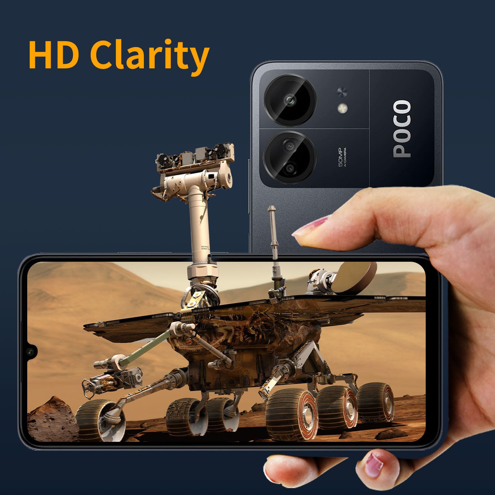 HQ-CLOUD® Lot De 2 Protection Objectif Caméra Arrière En Verre Trempé Pour Xiaomi Redmi 13C, Film En Verre Trempé 9H, Ultra HD, Anti-Rayures