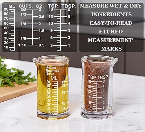 Miniatura 10 de Vaso de medición de vidrio de chupito 3 onzas90ML líquido pesado alto taza de vidrio espresso línea roja