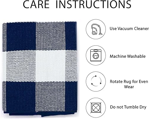 Miniatura 170 de IOHOUZE - Tapete a cuadros estilo búfalo de 5 x 8 pies para interiores y exteriores, lavable, para sala, tapete de bienvenida primavera-verano