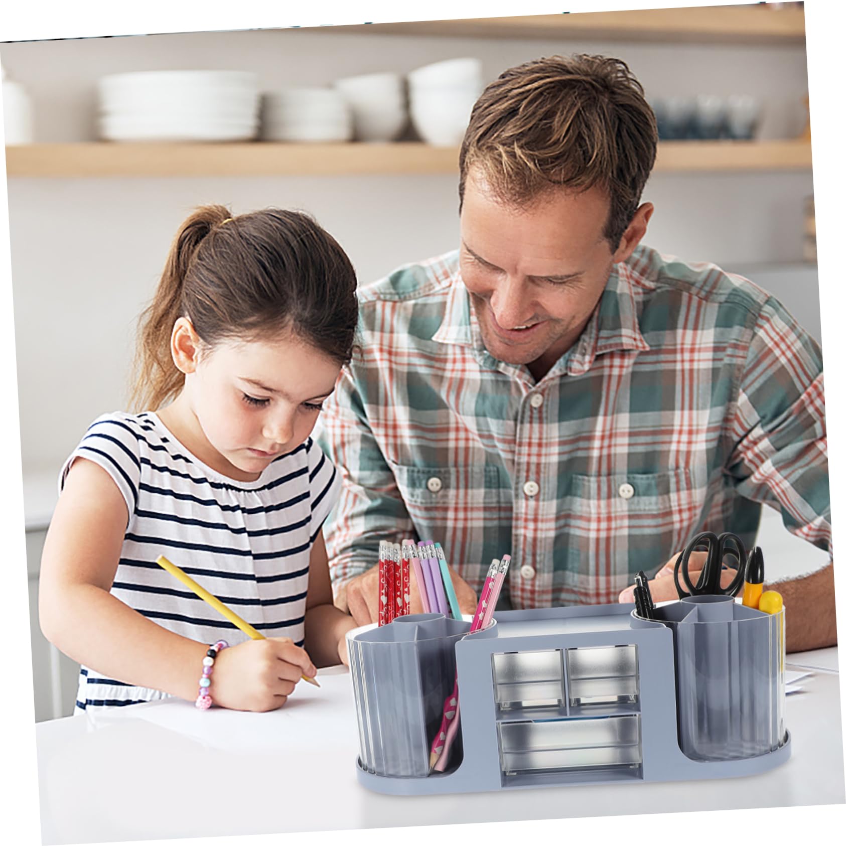 NUOBESTY Organiseur De Bureau Avec Bleus Petite Boîte De Rangement Organisation Pour Articles Divers