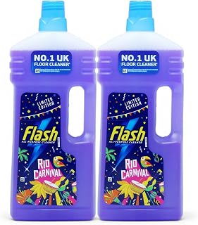Flash RIO CARNIVAL Multipurpose Floor Cleaner 1.5L (Pack of 2), Limited Edition Fresh Scent, Bleach & Ammonia Free, Leaves Floors Shiny