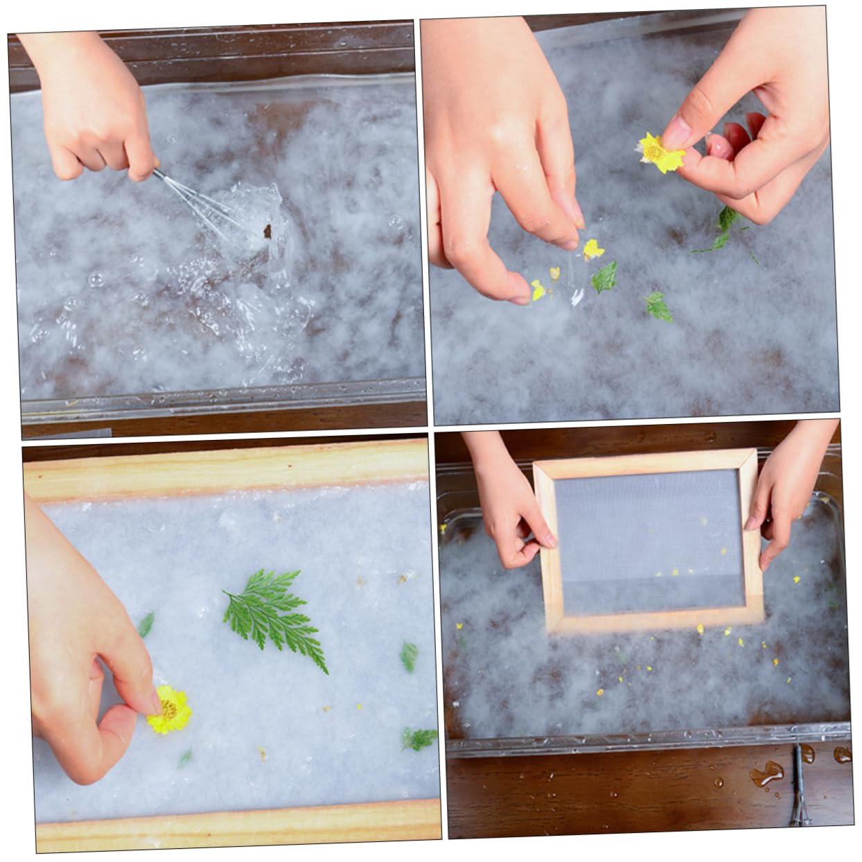 HOMSFOU Papermaking Supplies Mould Set for Paper Making 1 Set of DIY Paper Crafting Tools Dry Pulp