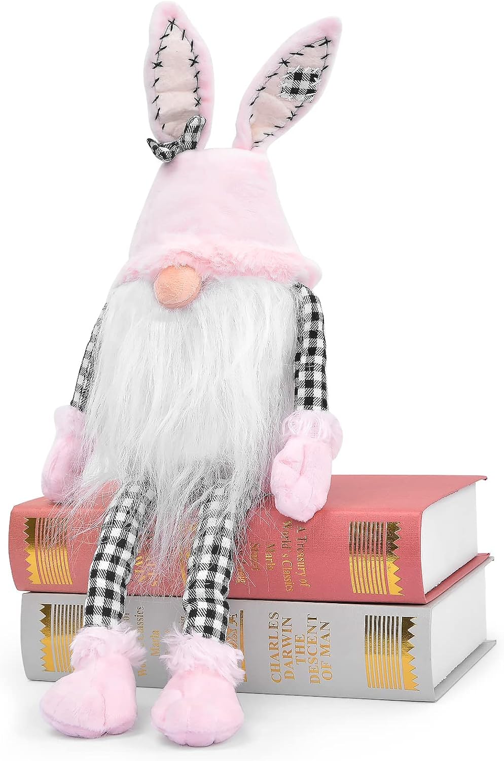 yuboo Easter Decorations Pink Gnome Plush,Spring Bunny Stuffed Rabbit for Holiday Easter Women's Girl's Gift