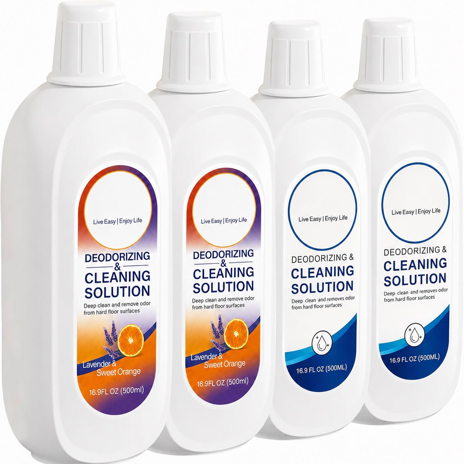 Detergente per Lavapavimenti, Compatibile con Tineco, 4 x 500 ml | Compatibile con iFLOOR e FLOOR ONE S3, S5, S6, S7 e S9 senza vapore; 4 flaconi da 500 ml, due profumazioni