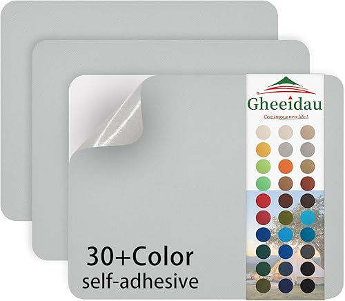 Miniatura 13 de Parche de Reparación de Lona 9×11 Pulgadas 3 Piezas Impermeable Autoadhesivo Parche de Reparación de Tela para Tiendas de Campaña, Cubierta de Gris