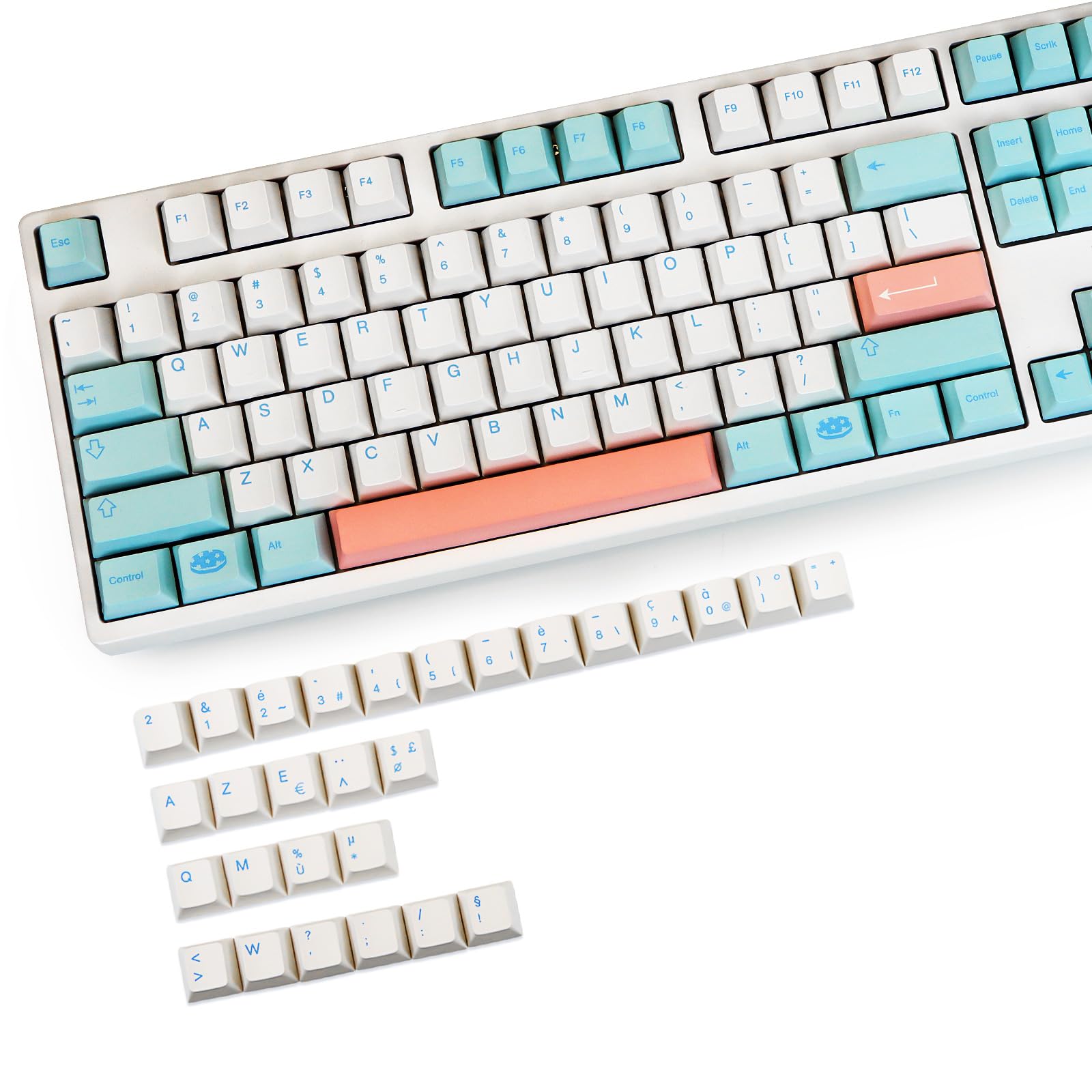MOLGRIA Noel GMK PBT Cherry Profile Keycaps - Sublimation avec Suppléments UK, DE, IT, FR, ES pour Interrupteur MX - Disposition ISO/ANSI (FR ISO)
