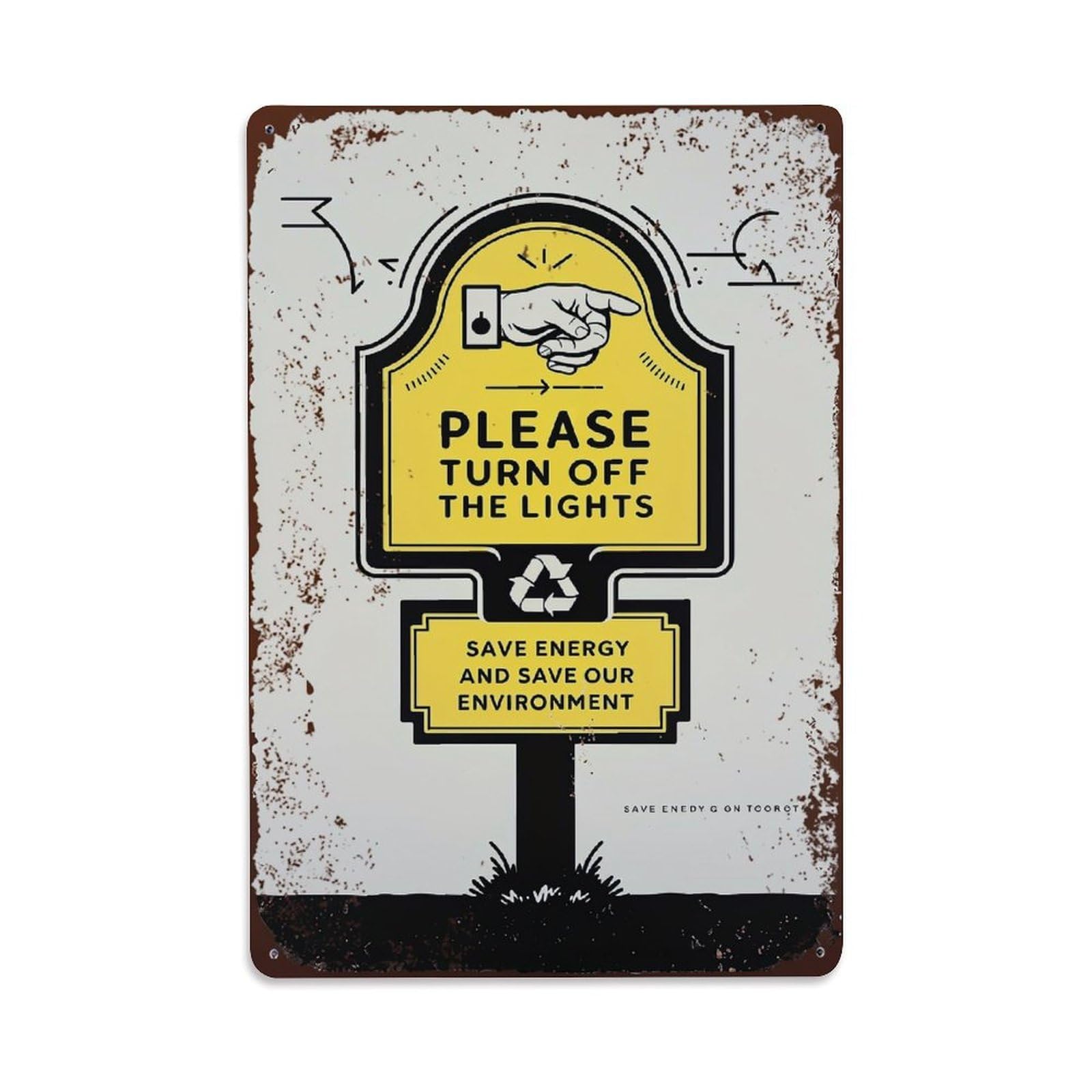 Jdfenggu Vintage Please Turn Off The Lights Retro Metal Tin Sign, Decor Art Poster For Bar, Home, Man Cave, Kitchen, Laundry Room Gift 8X12inch