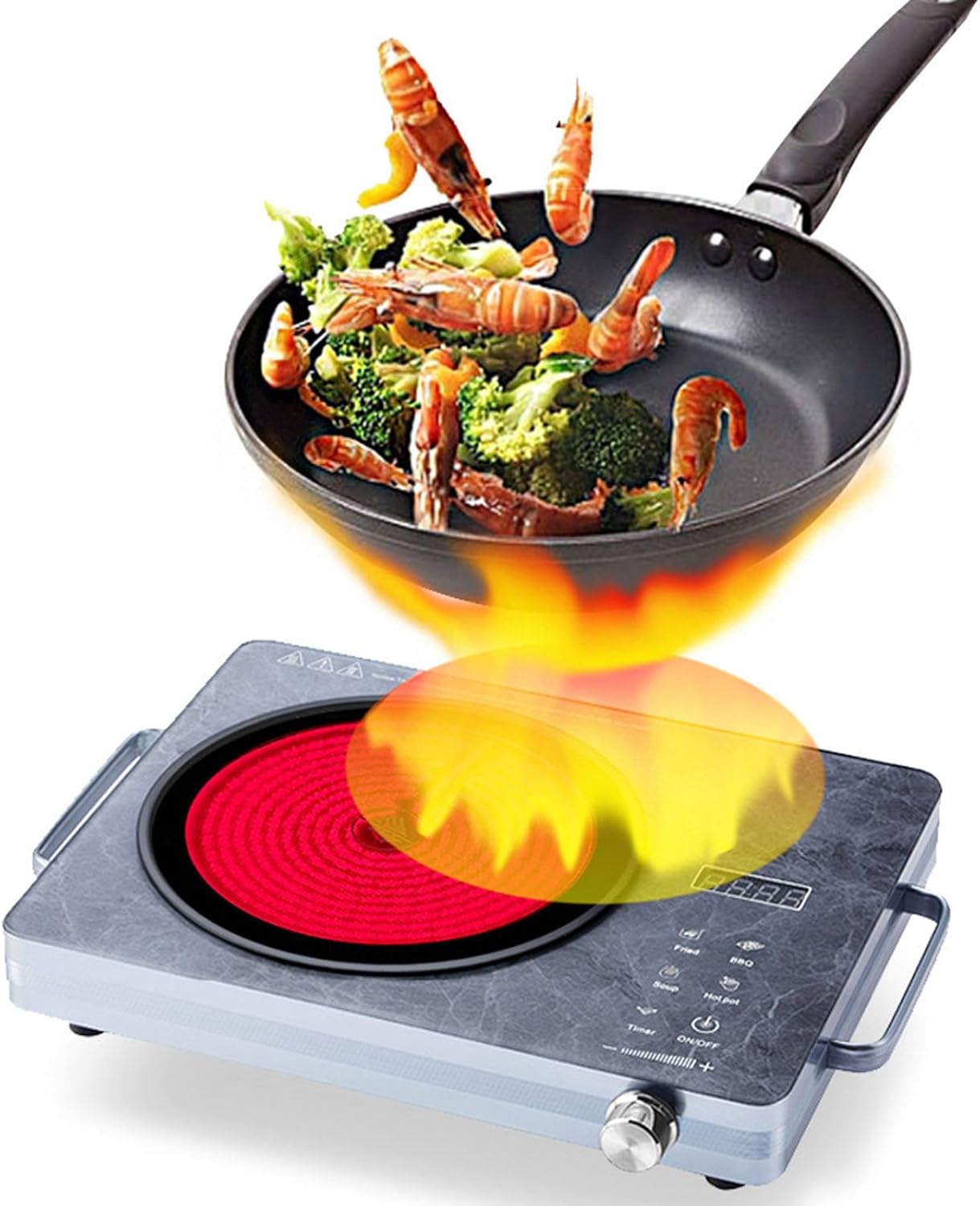 Estufa Vitrocerámica Portátil 1 Puesto 2200W 42 cm Eléctrica