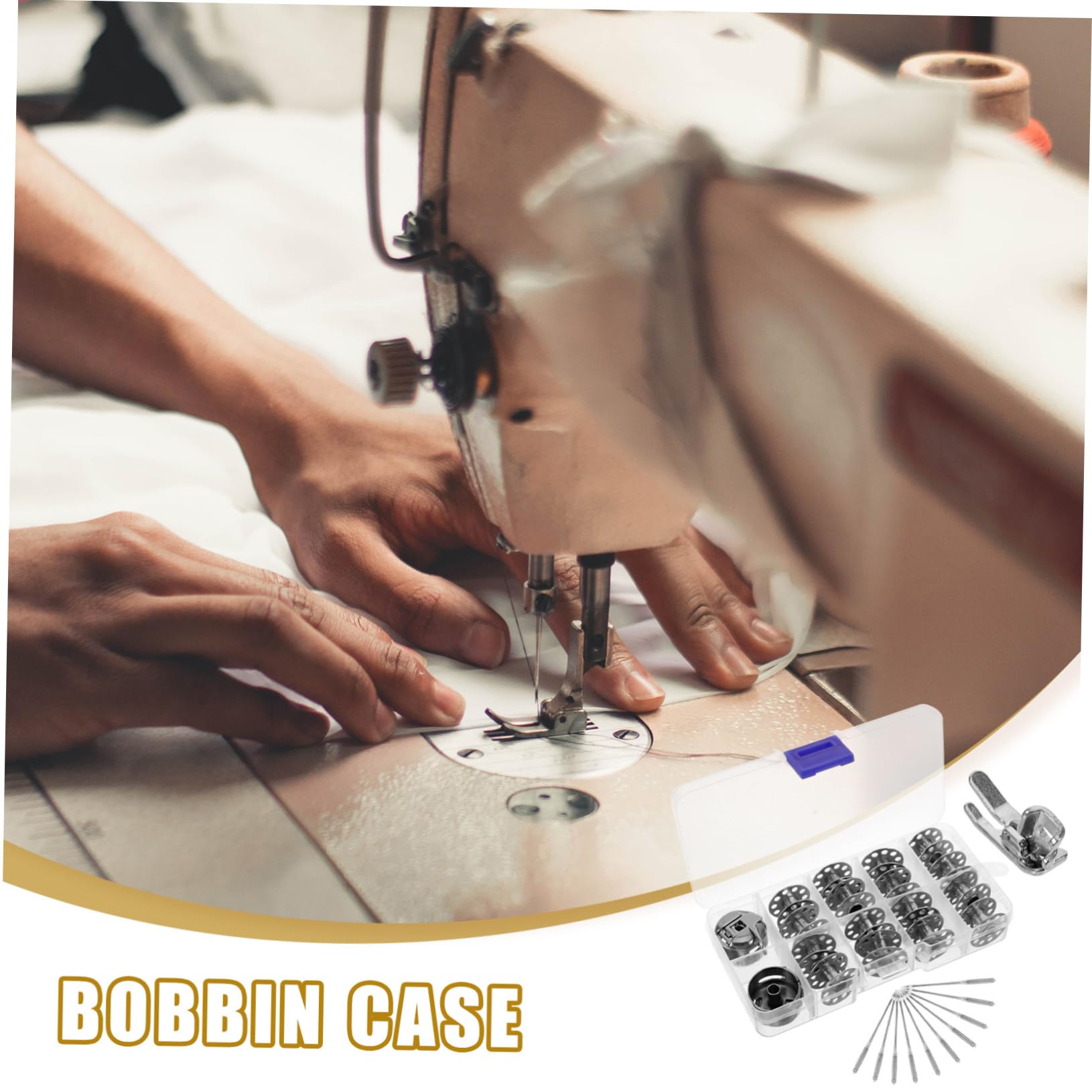 SHINEOFI 5sets Bobine Metalliche e Cassa per Macchina da Cucire Compatibile con La Maggior dei Modelli Accessori Professionali per Cucitura e Ricamo Pratici e Durevoli