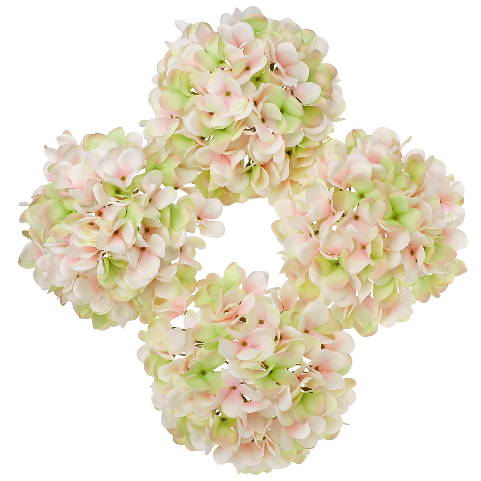 Hortensia artificiel avec tige Oairse en lot de 4 fleurs pour vase et decoration de table