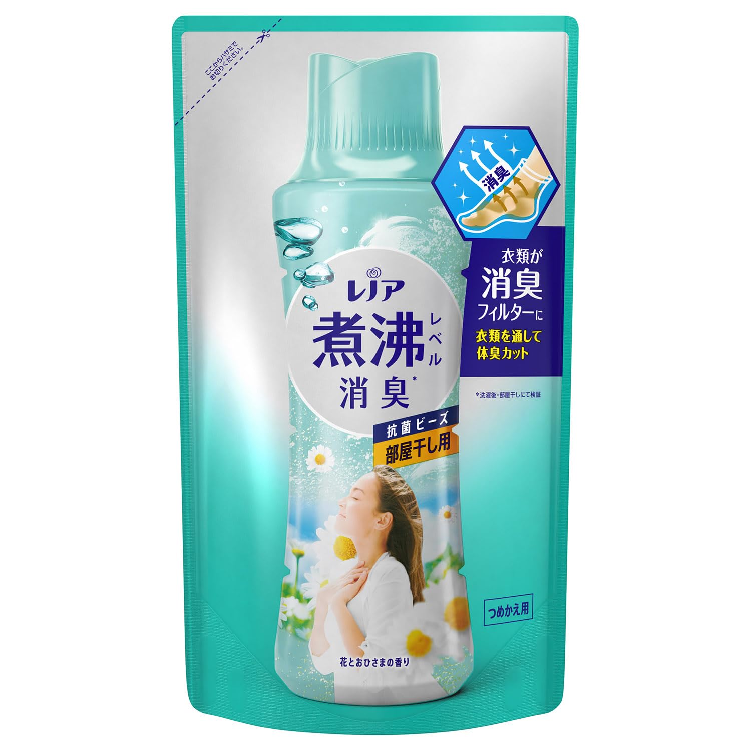 レノア 超消臭 煮沸レベル消臭 抗菌ビーズ 部屋干し 花とおひさまの香り 詰め替え 365mL