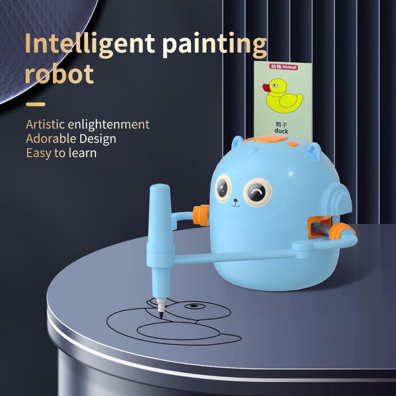 Rysowanie Robot Interaktywna Edukacyjna Zabawka dla Dzieci, Z 100 Kartami