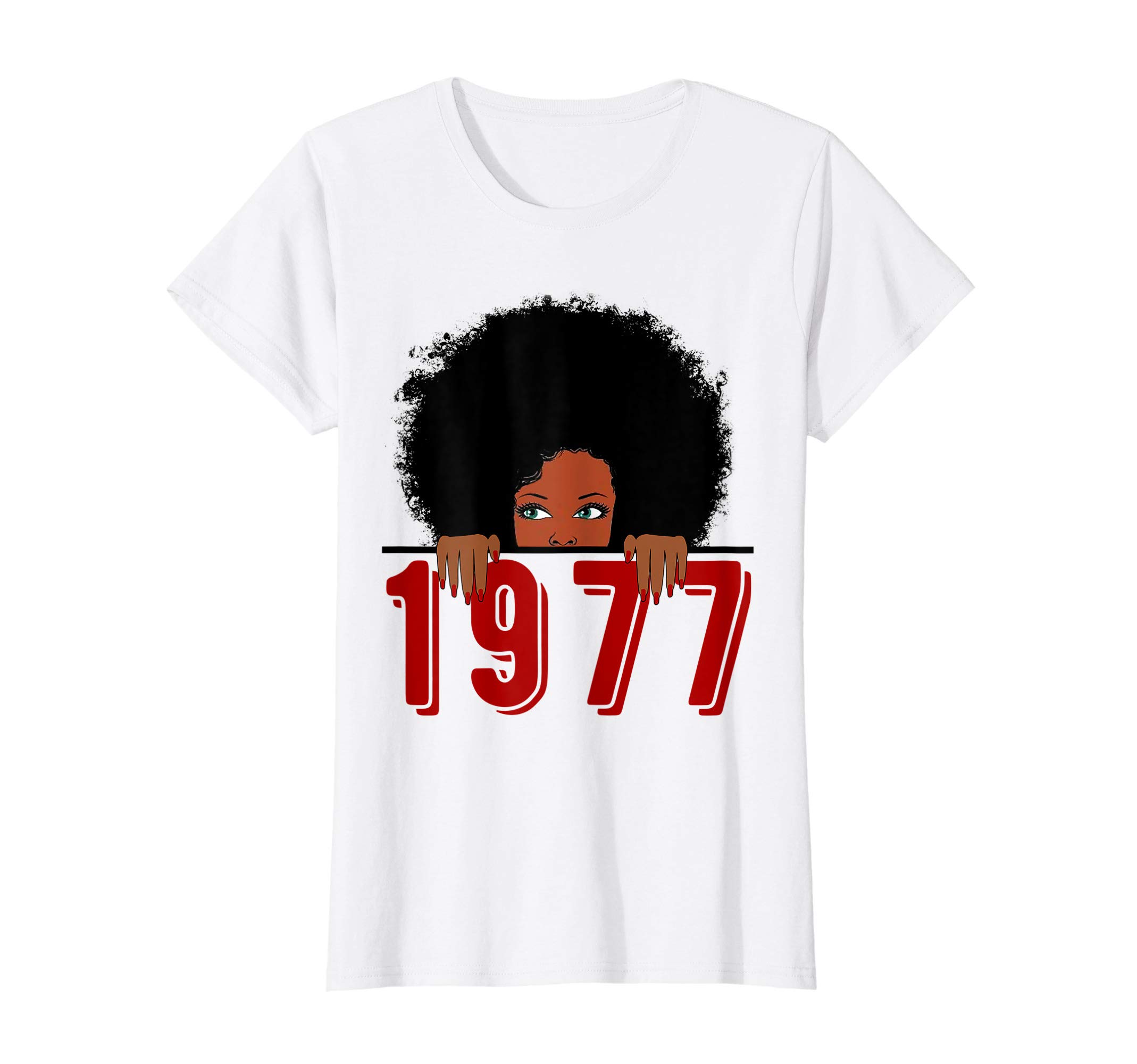 Vintage Made in 1977 Bday T Shirt Gift for GirlsBlack Queen Born in 1977 42nd Awesome Birthday T-Shirt Gifts T-Shirt