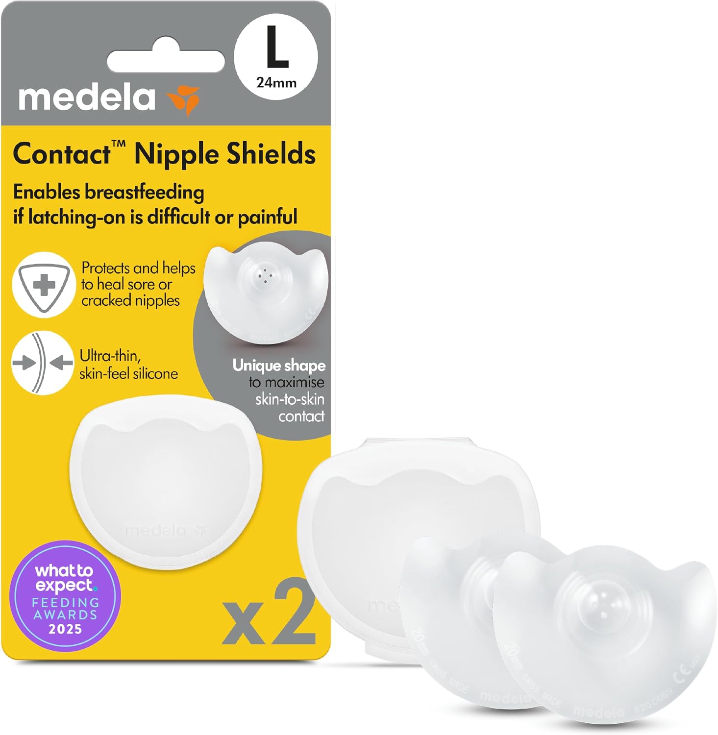 Medela Contact სილიკონის მკერდის დამცავი (24 mm)