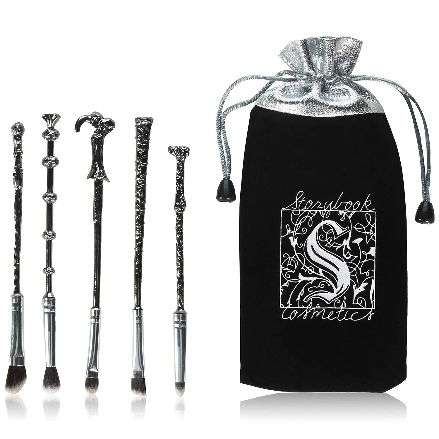 Mirabelly Wand Potter Makeup Brushes with Gift Bag for Makeup 5pcs Magic Eye Shadow Eyeliner Blending Pencil Lip Brush Beauty Tools"