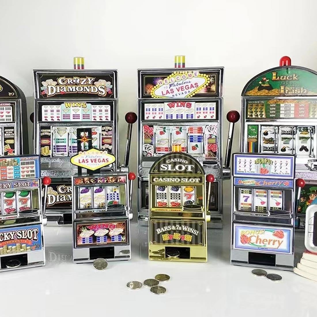Mini Machine à Sous Bancaire En Or - Jouet Casino Facile à Utiliser