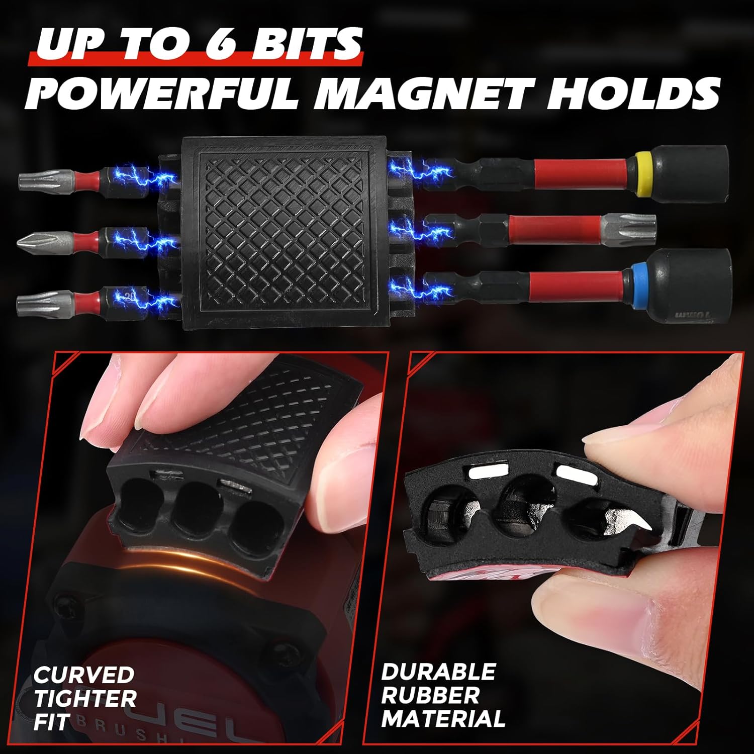 2 Pack Magnetic Bit Holder for Drill Impact Driver Universal Fit Tool Holder with Super Strong Adhesion Compatible with Most Drills