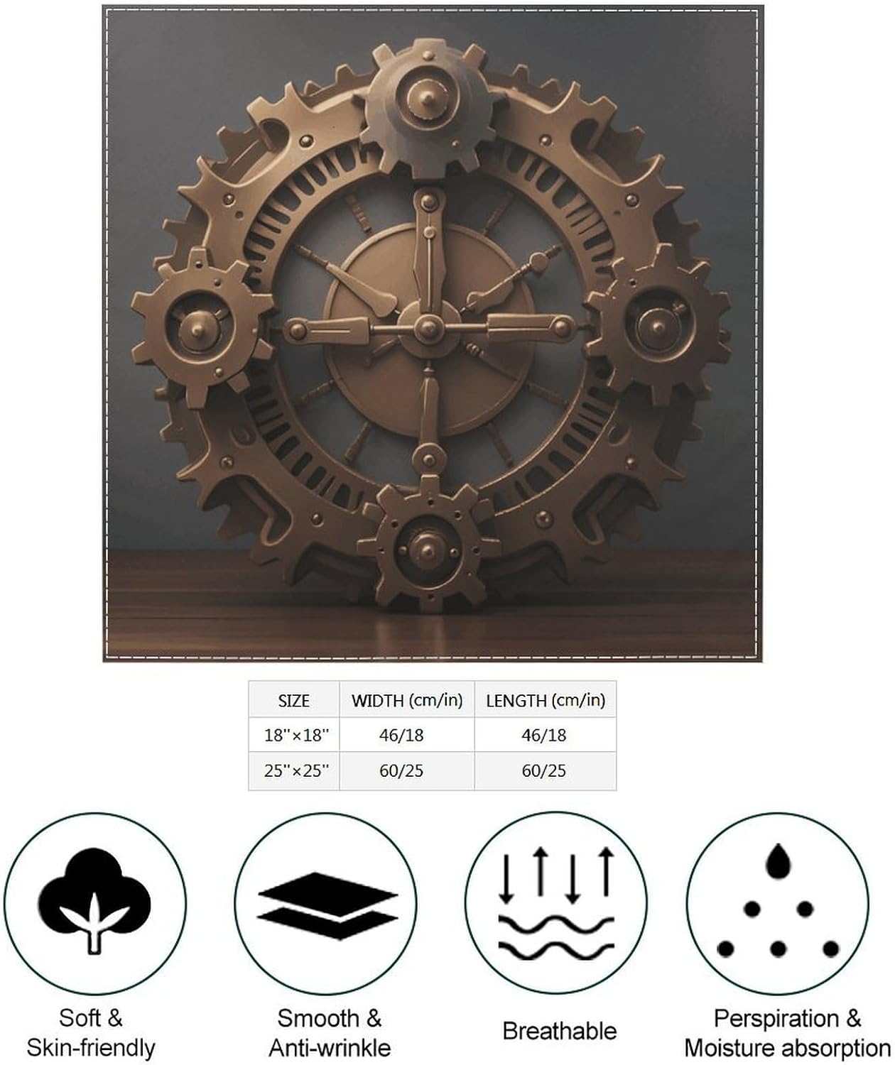 Steampunk Gears Multi-purpose Bandanas 18 X 18 Inch for Men Women image 2