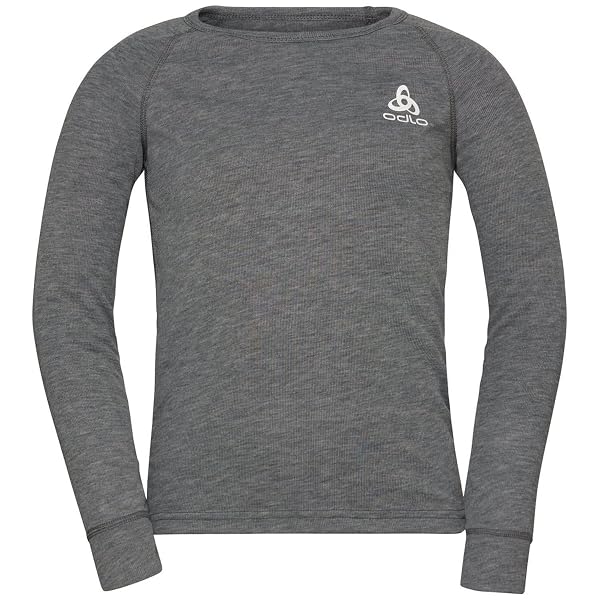 Odlo ACTIVE WARM KIDS_159229, Maglietta Unisex - Bambini e ragazzi, Odlo Steel Grey Melange, 116