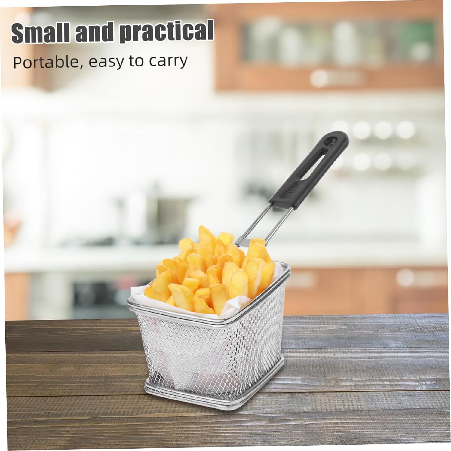 Stainless Steel Deep Fryer Basket Handle Detachable Replacement Part for Kitchen Frying Accessories Suitable for Home and Restaurant Use