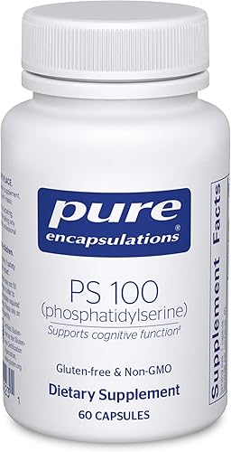 Pure Encapsulations PS 100  Suplemento de aminoácidos de fosfatidilserina para el cerebro y la memoria*  60 cápsulas