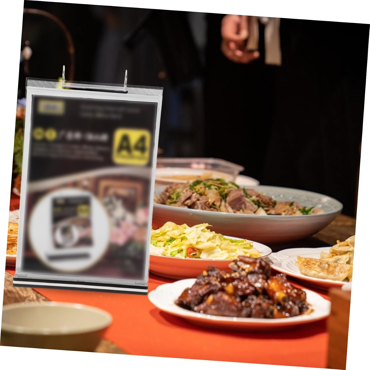 Versatile Acrylic Menu Stand Holder Space-Saving Tabletop Organizer for Restaurants Cafes and Bars Easy Installation and Efficient Display