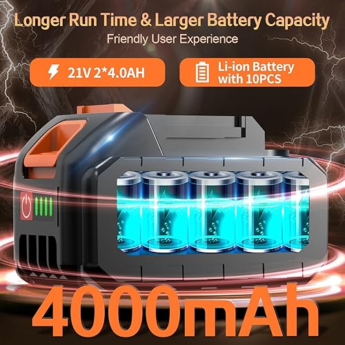 Miniatura 4 de Llave de impacto inalámbrica, 665 pies (900 N.m), llave de impacto eléctrica de 12 pulgada, taladro de impacto de potencia de 21 V con 2 baterías de