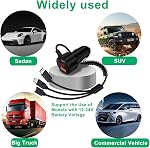 USB C Adaptateur de chargeur de voiture USB C QC3.0 PD45W 3 en 1 Adaptateur d'éclairage de voiture pour Android, enregistreur de conduite, Navigation, Aspirateur de voiture Ect