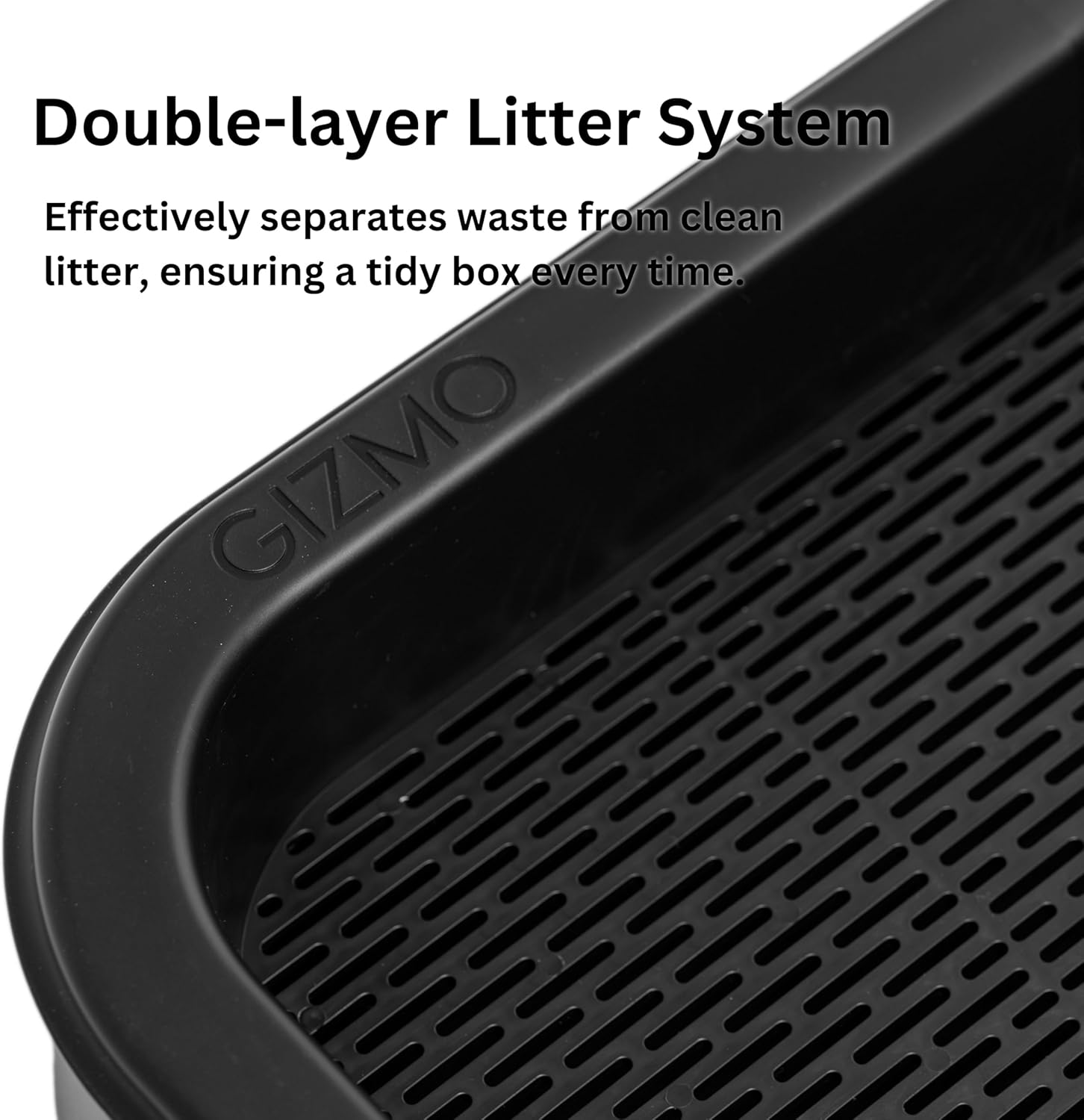 GIZMO Litter Box Deluxe - Design - Suitable for Wood Pallets (Matt Black)