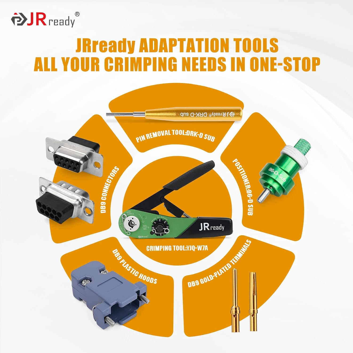JRready ST6580 100Pairs DB9 Crimp Terminals Gold Plated 20-24AWG Turned Crimp Contacts Male Female Standard 205089-1 and 205090-1 Contact for DB9 Connector