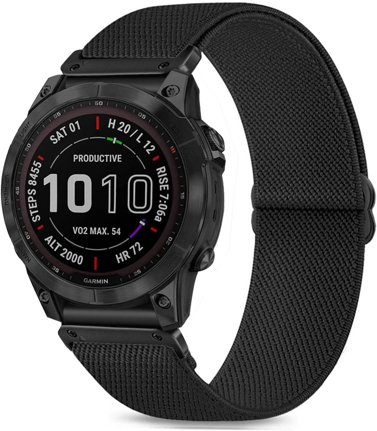 CUNUJIXStretchy Watch Bands Compatible with Garmin Fenix 7S / Fenix 6S / Fenix 5S / epix Pro 42mm, Quick Fit 20mm Nylon Elastic Fabric Strap for Garmin Approach S70 42mm
