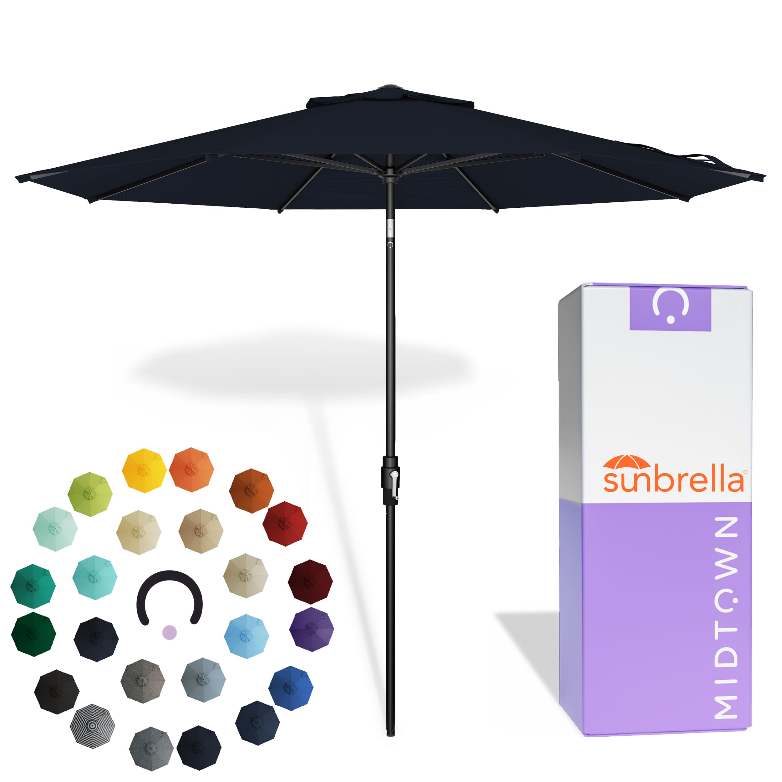 Midtown Umbrellas The Swilt 10 Ft Patio Umbrella Navy